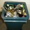 Bin with bottles top view