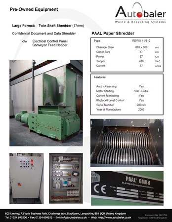 PAAL Shredder REWO11-810 1