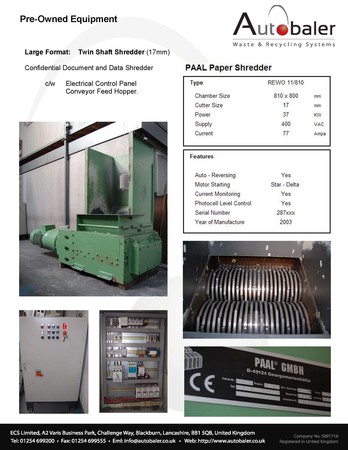 PAAL Shredder REWO11-810 1